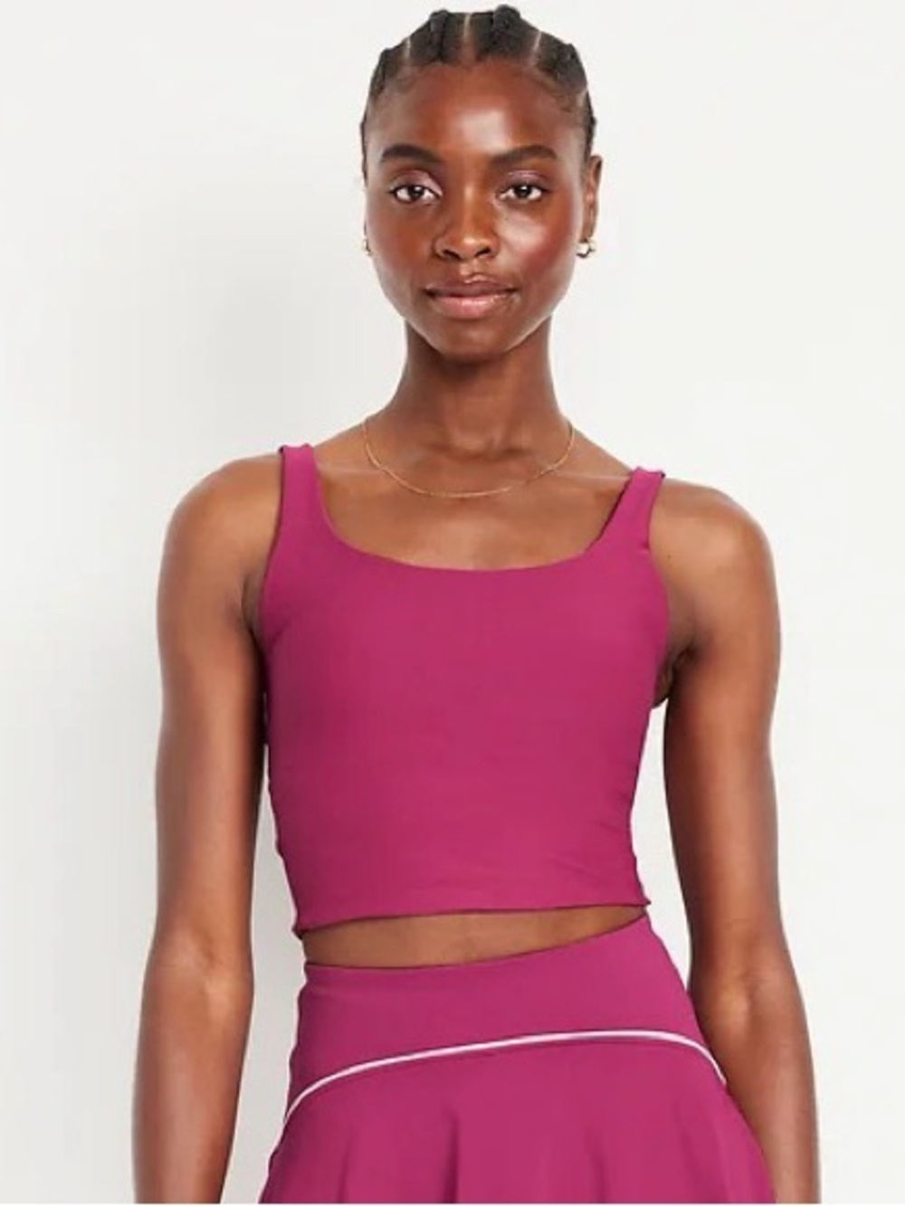 Old Navy Light Support PowerSoft Longline Sports Bra in Bright Pink/Magenta XXL